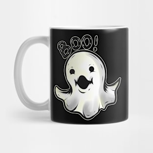 Cute Kawaii But Scary Ghost Boo On Halloween Mug